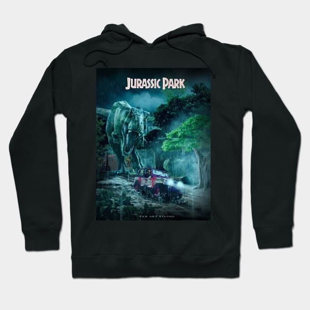 Jurassic Artwork Hoodie by SAN ART STUDIO 